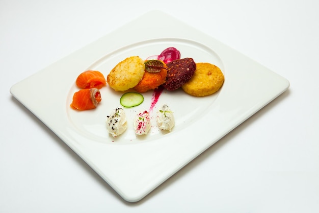 Colorful plated meal